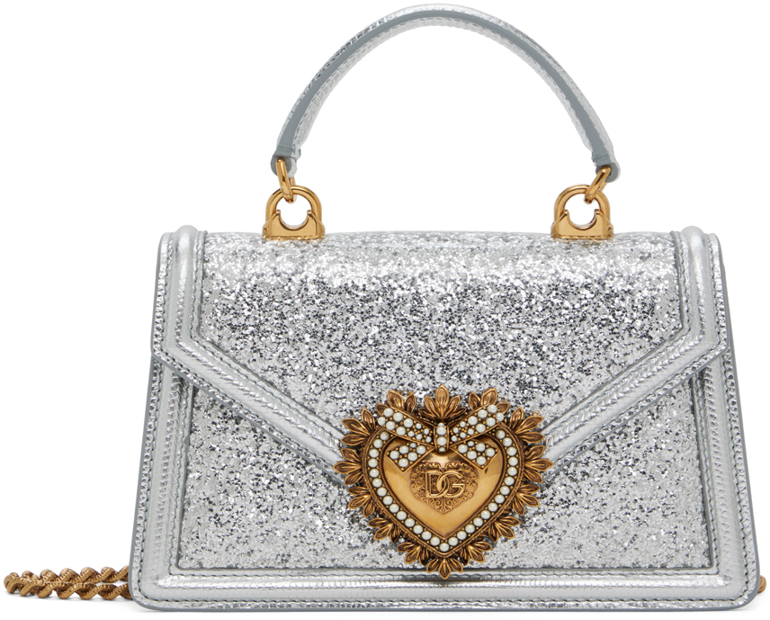 Dolce & Gabbana Silver Small Devotion Top Handle Bag