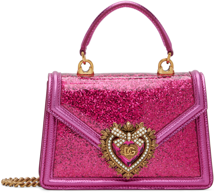 Dolce & Gabbana Pink Small Devotion Top Handle Bag