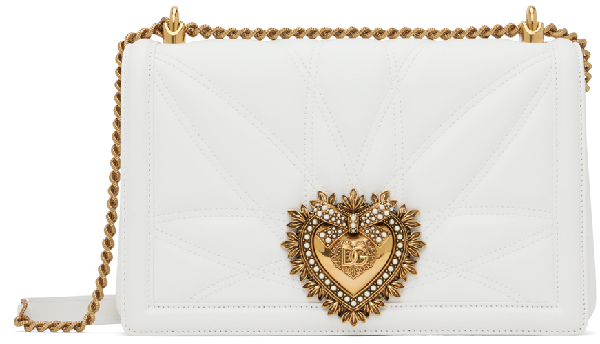 Dolce & Gabbana White Medium Devotion Bag