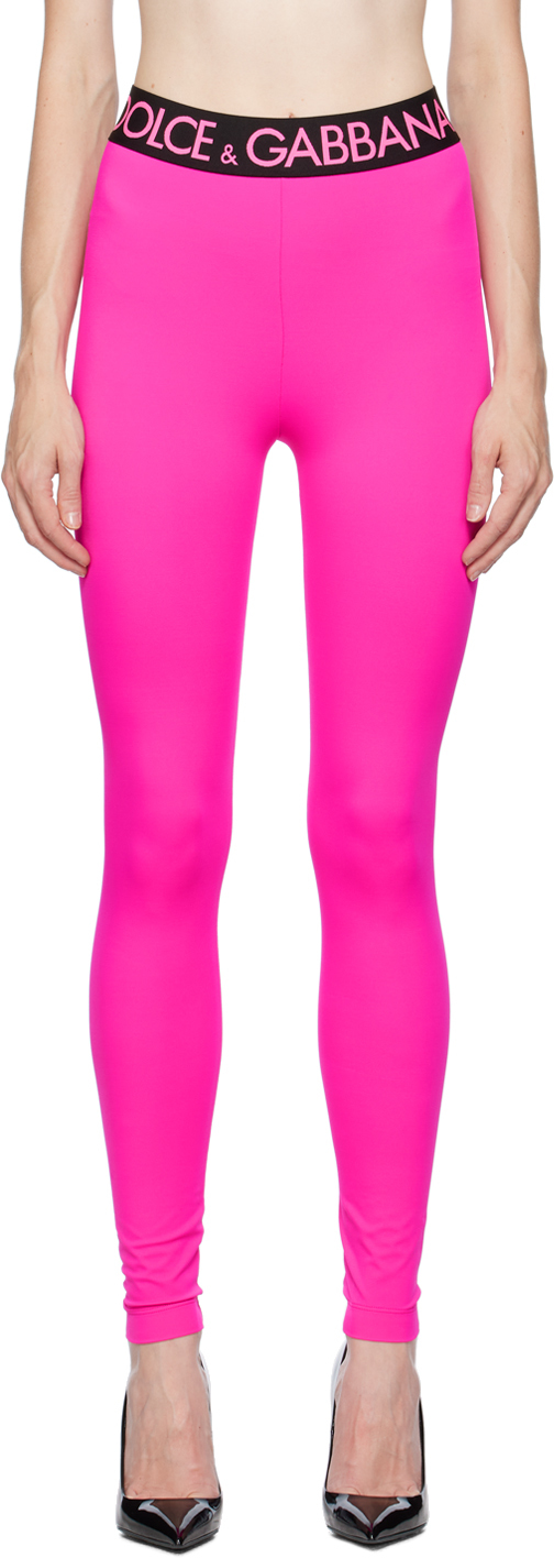 Dolce & Gabbana - Teen Girls Pink Cotton Majolica Leggings