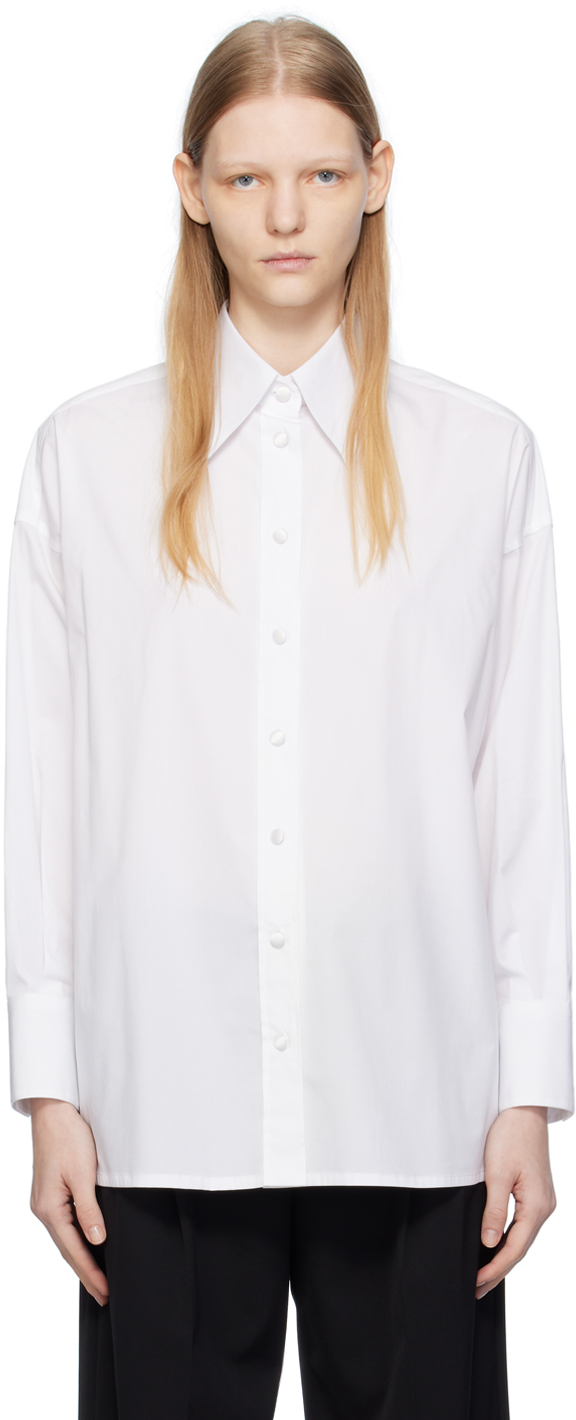 Shop Dolce & Gabbana White Oversized Shirt In W0800 Bianco Ottico