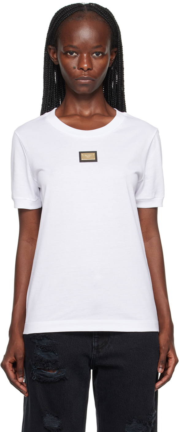 Dolce & Gabbana White 'dg' T-shirt In W0800 Optical White