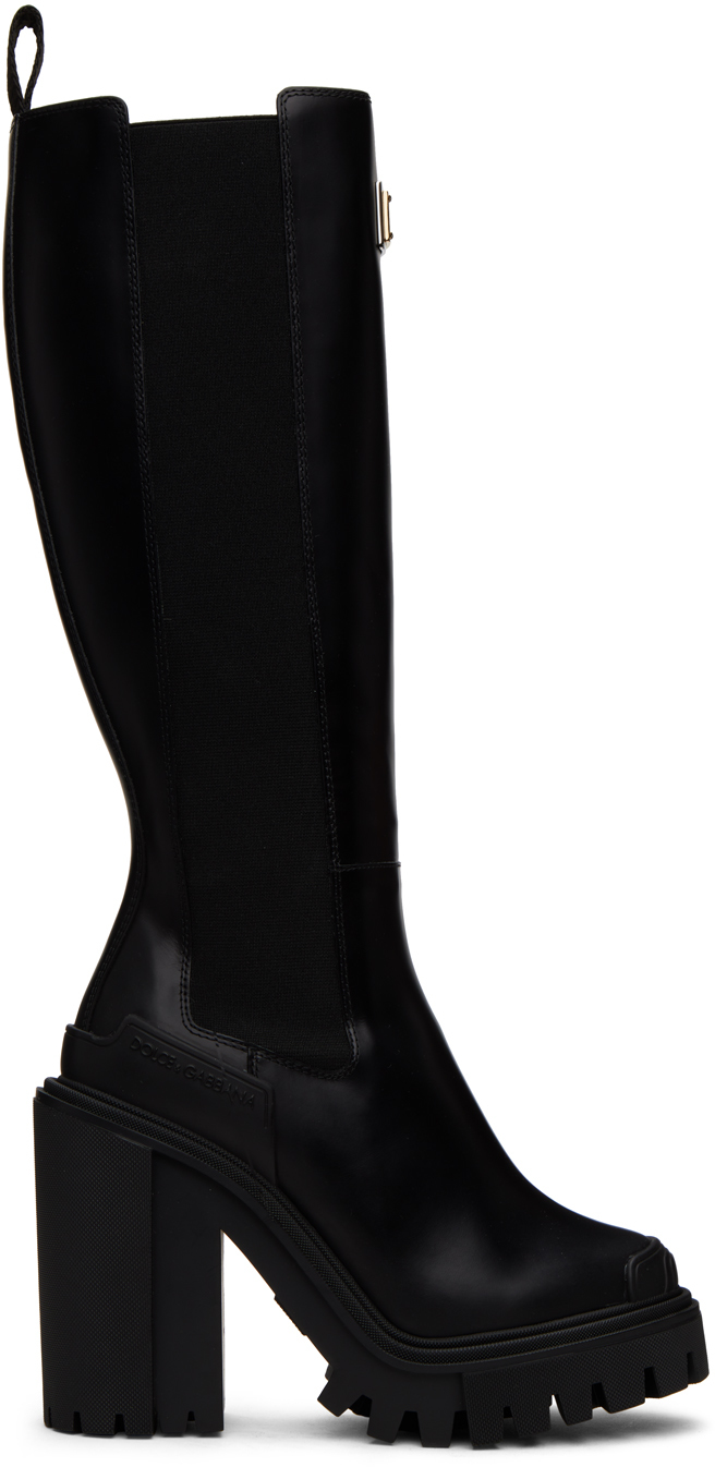 Black Platform Chelsea Boots