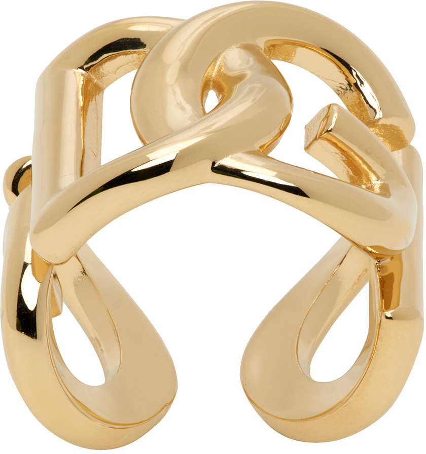 Dolce & Gabbana: Gold 'DG' Logo Ring | SSENSE