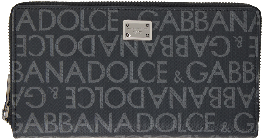Dolce & Gabbana Gray Jacquard Wallet In Hyii7 Dg Mi Italia F