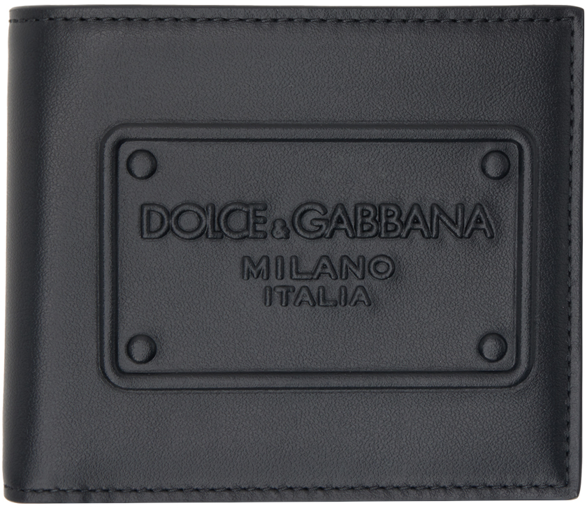 Dolce & Gabbana Black Raised Logo Wallet In 80999 Nero