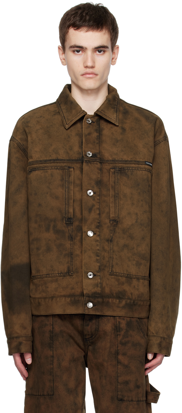 Brown Button Denim Jacket