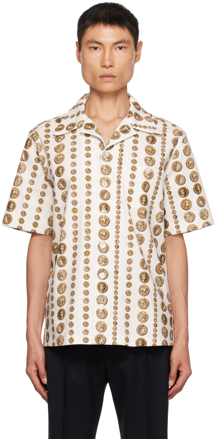Dolce & Gabbana White Printed Shirt