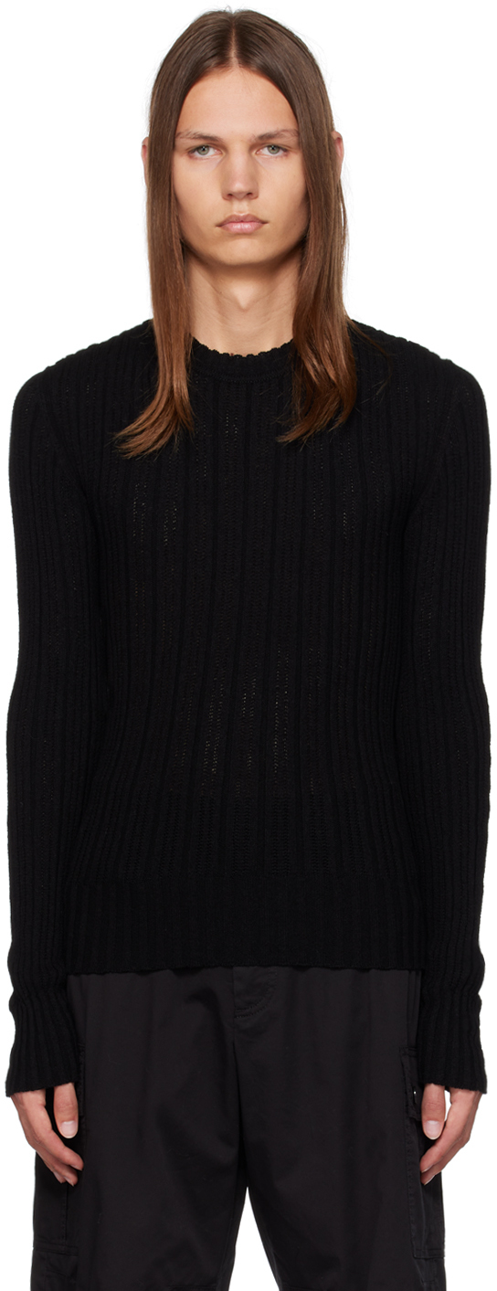 Shop Dolce & Gabbana Black Ribbed Sweater In N0000 Nero