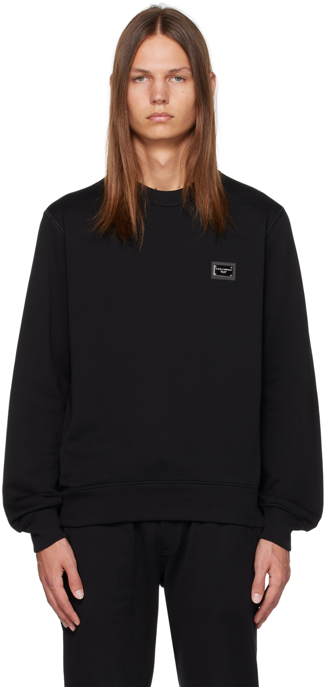 Black Plaque Sweatshirt by Dolce&Gabbana on Sale