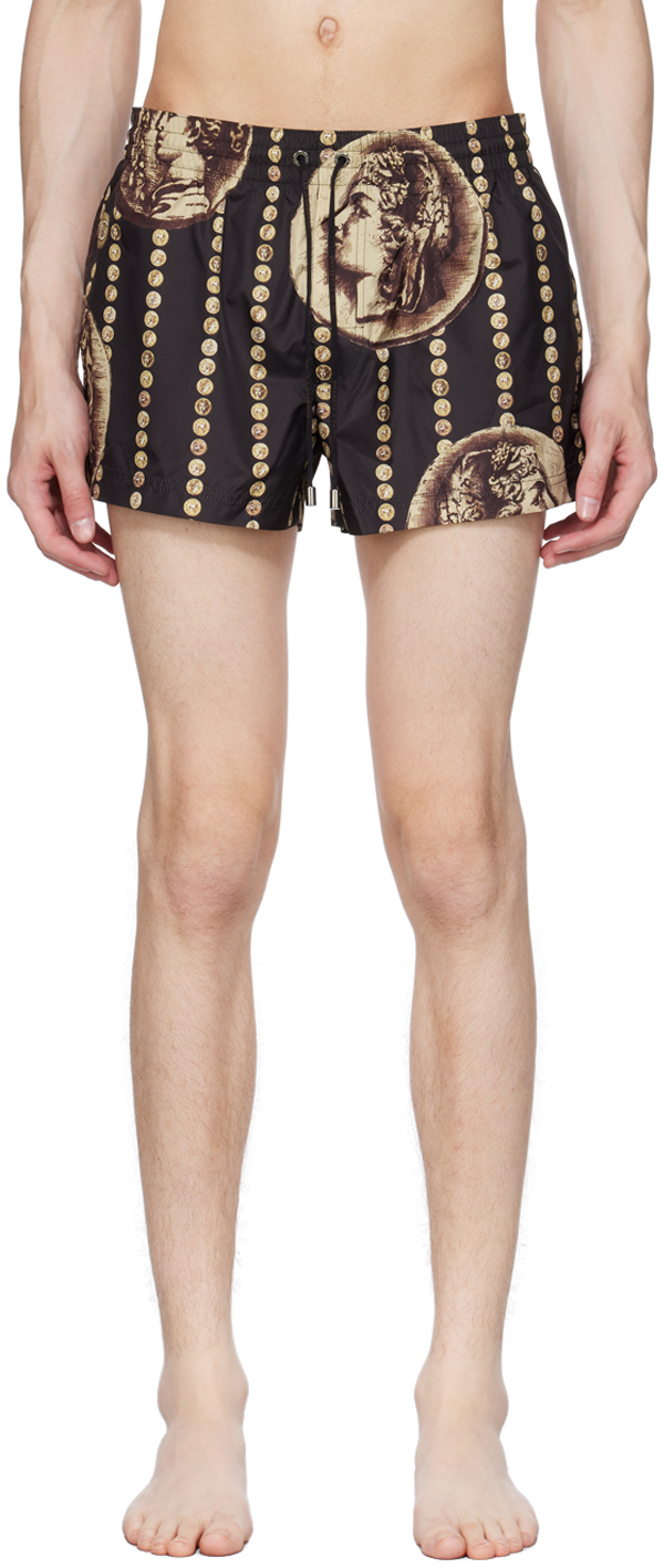 Dolce & Gabbana Black Coin Swim Shorts In Hn4pk Monete Fdo Ner