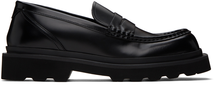 Black Brushed Loafers by Dolce&Gabbana on Sale
