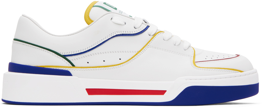 Shop Dolce & Gabbana White New Roma Sneakers In 80995 Multicolor