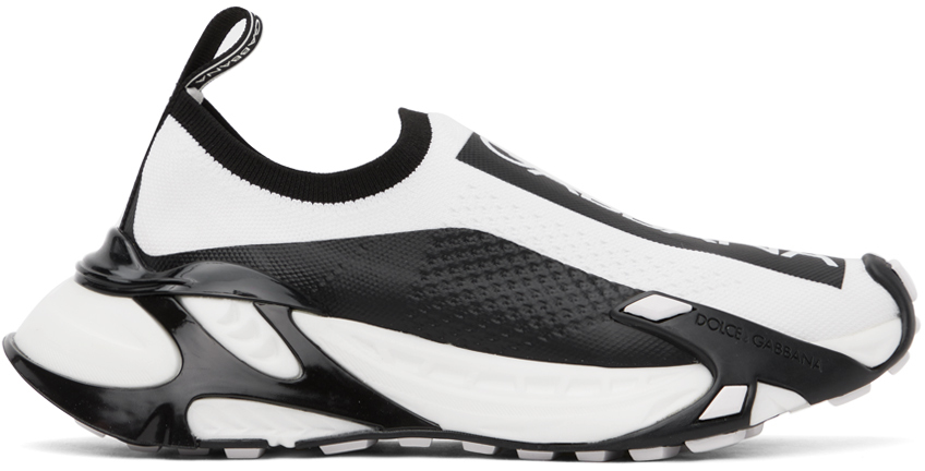 dolce and gabbana white and black sneakers