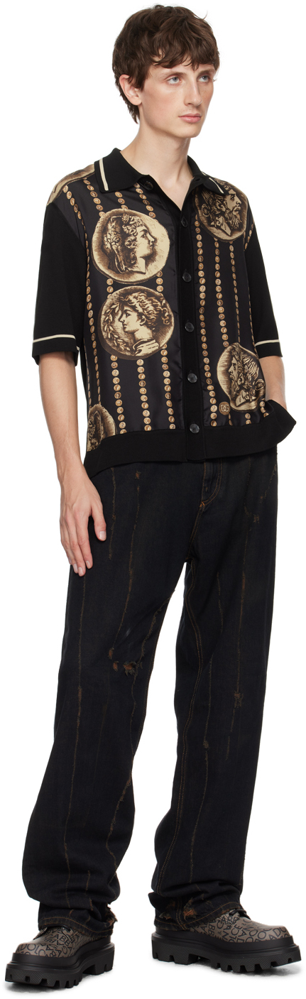 Dolce & Gabbana Logo-jacquard Ankle Boots In 89875 Marrone/nero