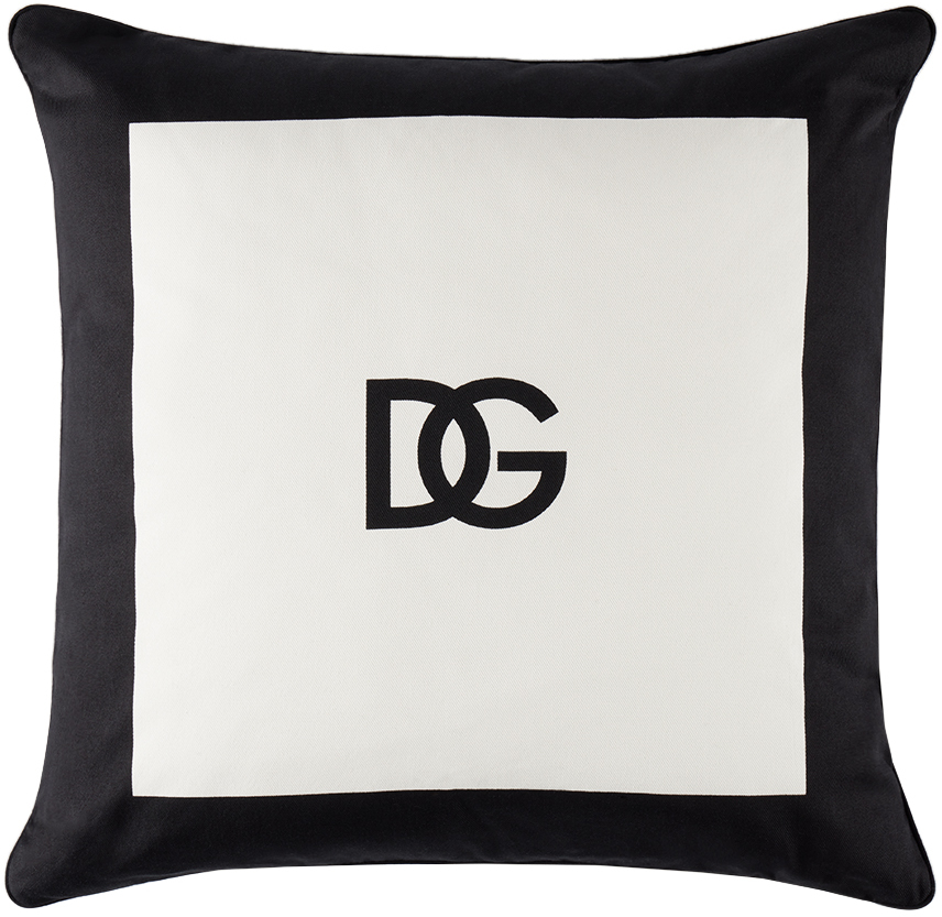 Dolce & Gabbana Black & White Small Dg Logo Cushion
