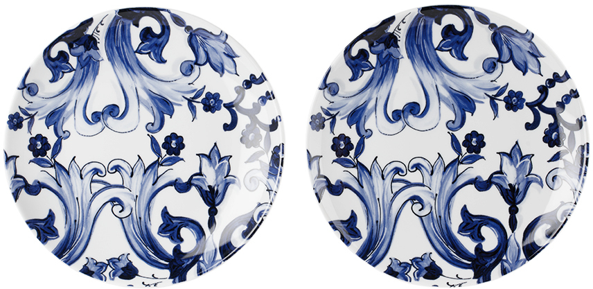 Chemise Garçon Dolce&Gabbana Taille 9/10 Ans - Coton Bleu Et Blanc, Motif Couronne, Occasion Très Bon état