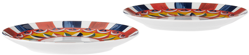 Dolce & Gabbana Multicolor Carretto Dessert Plate Set In Carretto