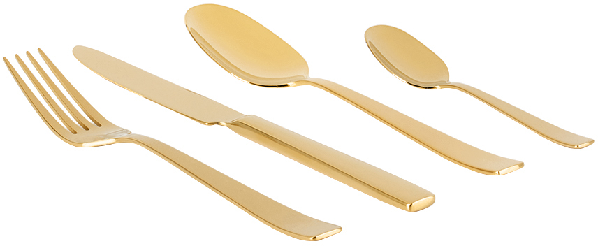 Dolce & Gabbana Gold Carretto Flatware Set, 4 Pcs In Carretto