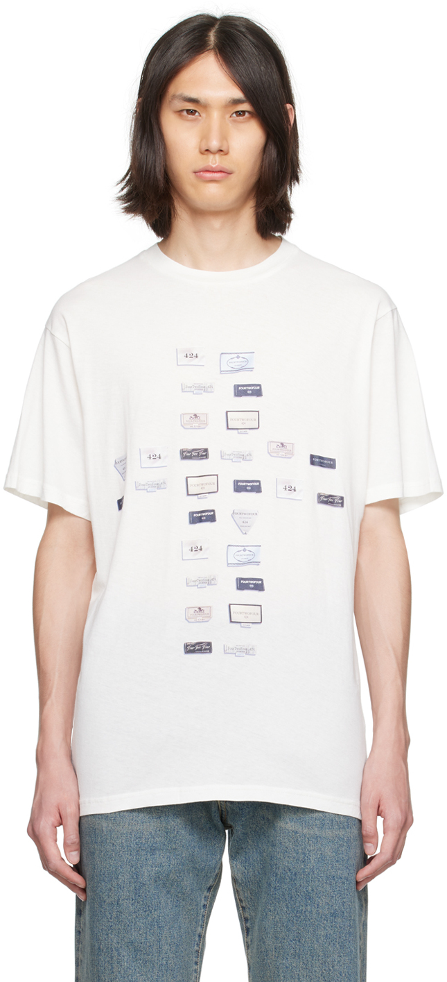 Shop 424 White Printed T-shirt