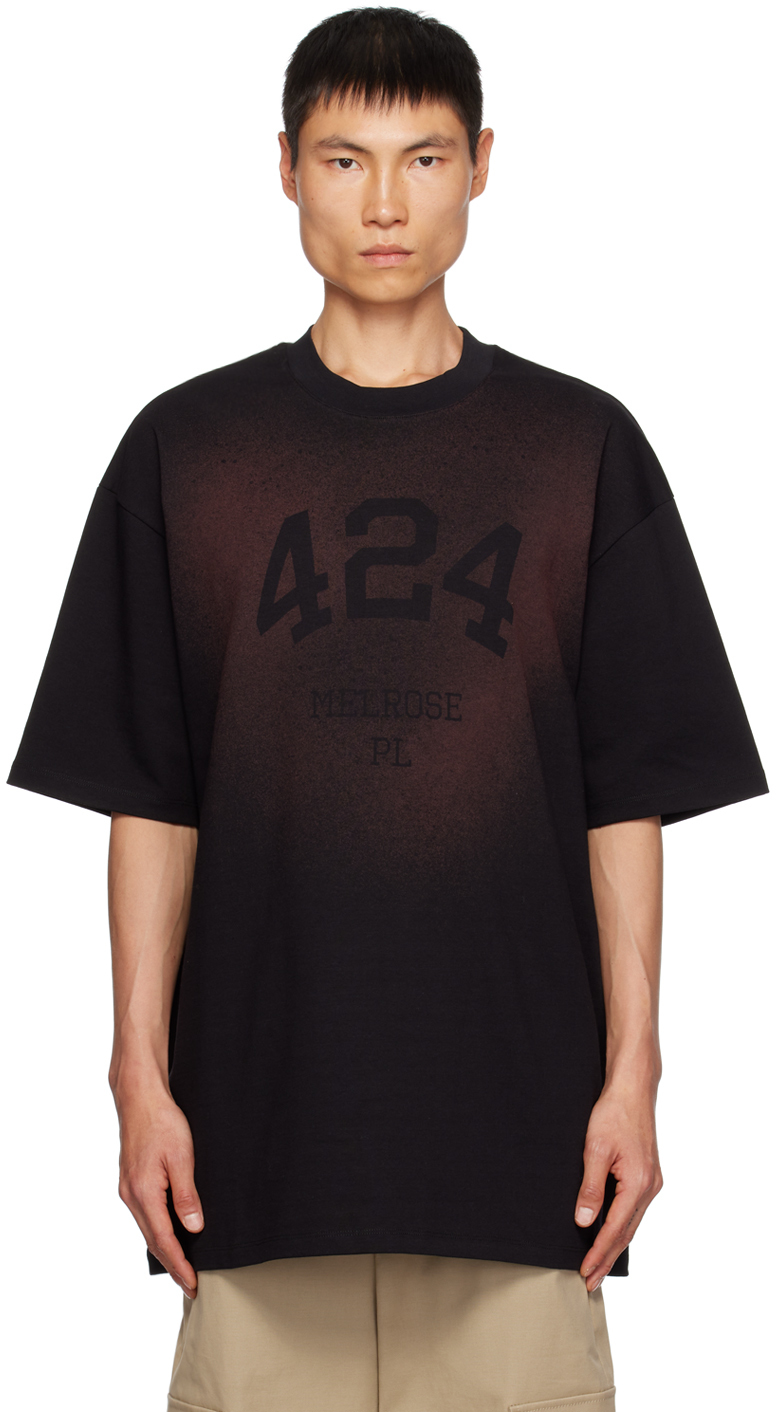 Shop 424 Black Printed T-shirt