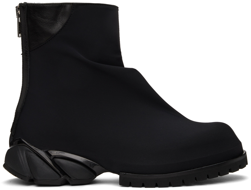 Black Overlay Boots by 424 on Sale