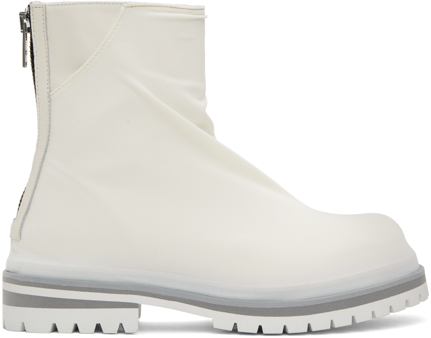 White Marathon Boots by 424 on Sale