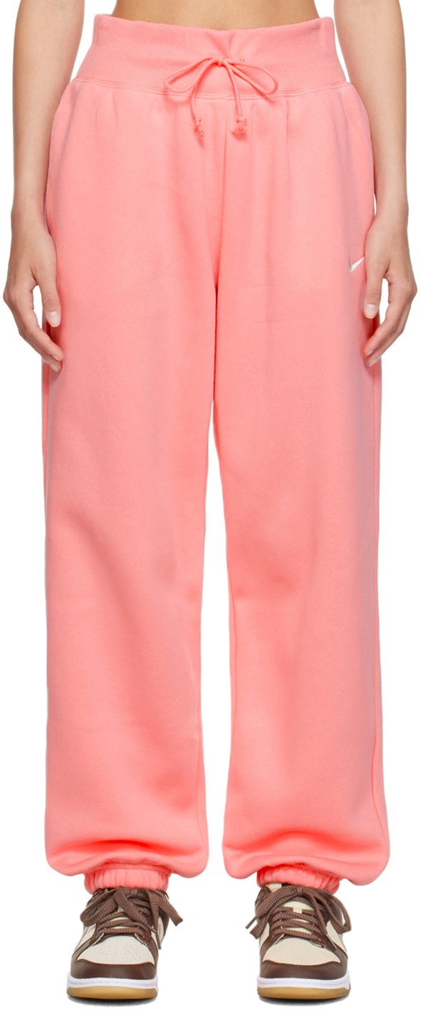 Nike Pink Oversized Lounge Pants In Coral Chalk/sail