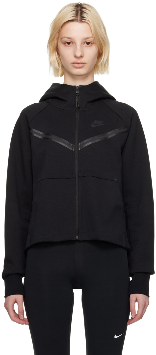 Nike Black Zip Hoodie In Black/black