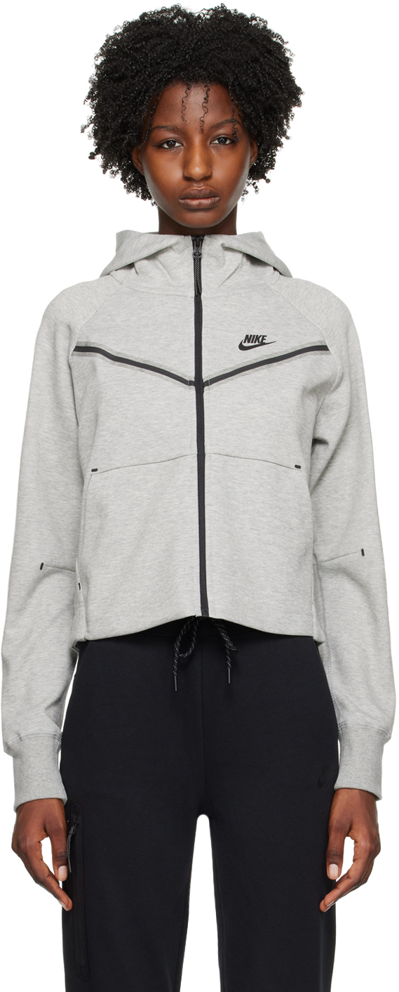Nike Gray Sportswear Hoodie In Dk Grey Heather/blac