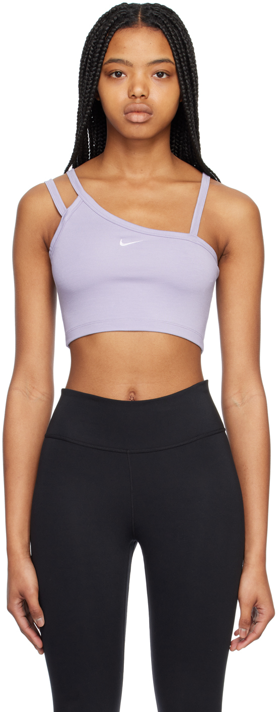 Nike Purple Asymmetric Camisole In Indigo Haze/oxygen P