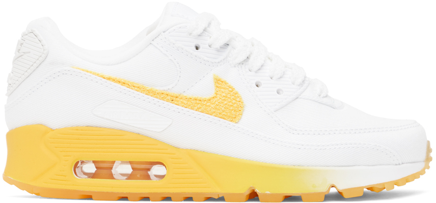 Nike White & Yellow Air Max 90 Se Sneakers In White/citron Pulse-a