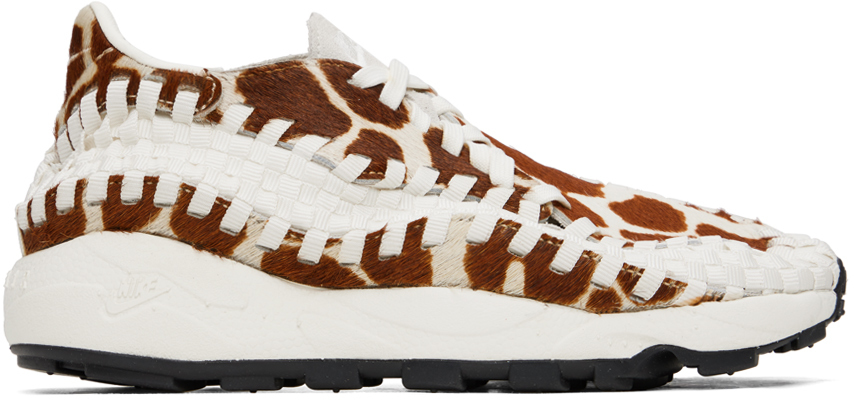 NIKE OFF-WHITE & BROWN FOOTSCAPE SNEAKERS