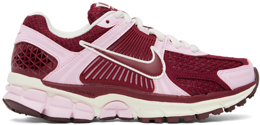 NIKE PINK & BURGUNDY ZOOM VOMERO 5 SNEAKERS