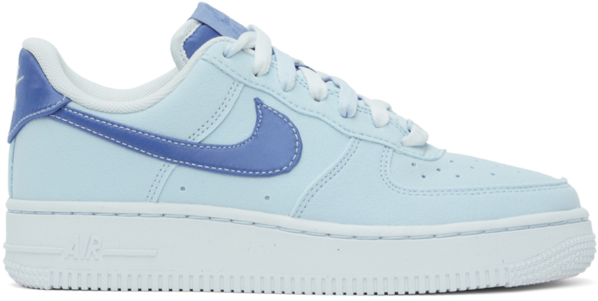 Shop Nike Blue Air Force 1 '07 Sneakers In Blue Tint/polar-whit