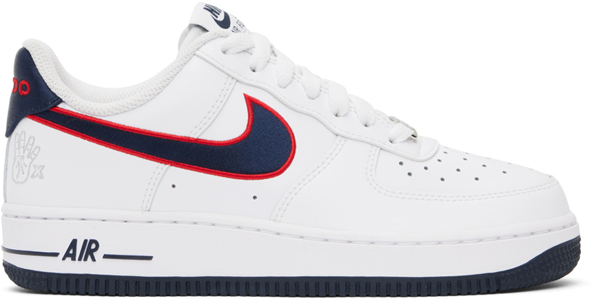 Nike Air Force 1 Low "houston Comets Four-peat" Sneakers In Obsidian/white/red