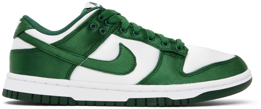 NIKE GREEN & WHITE DUNK ESS LOW SNEAKERS