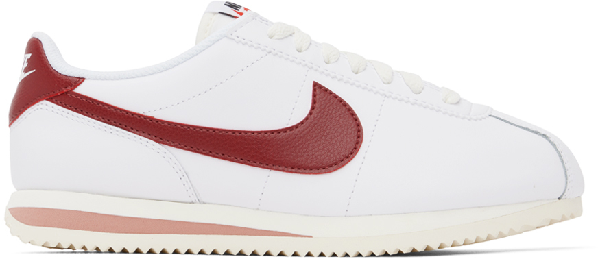 Shop Nike White Cortez Sneakers In White/cedar-red Star