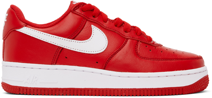 NIKE RED AIR FORCE 1 LOW RETRO SNEAKERS