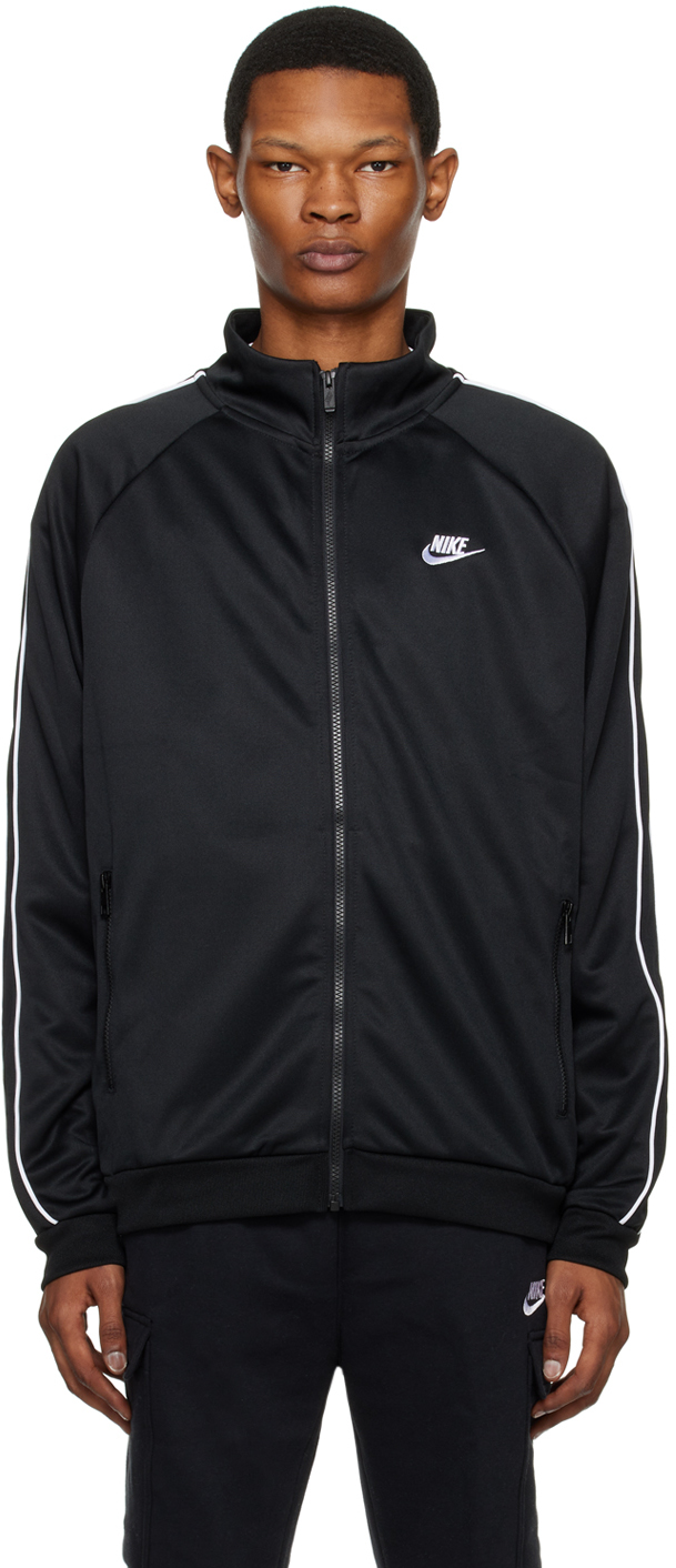 Nike Black Sportswear Club Jacket In 010 Black/white