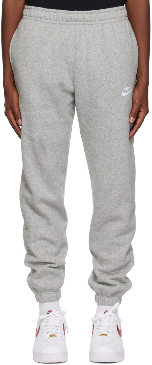 Nike: Gray Embroidered Sweatpants |