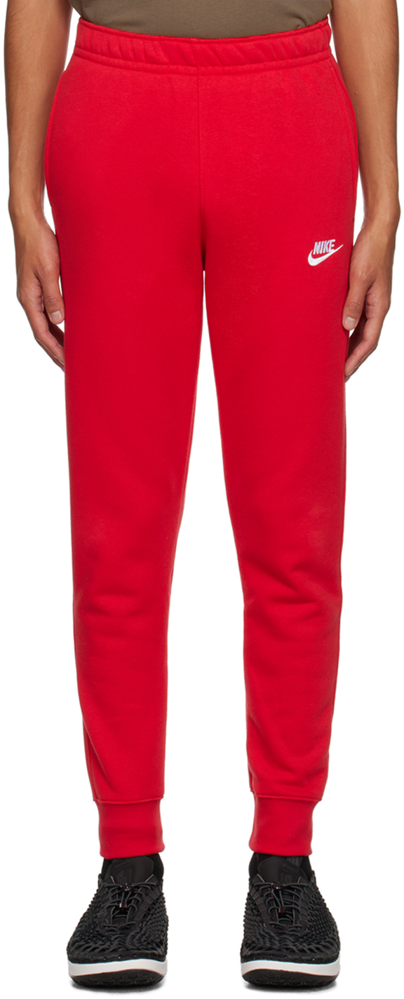 Nike: Red Sportswear Club Sweatpants | SSENSE