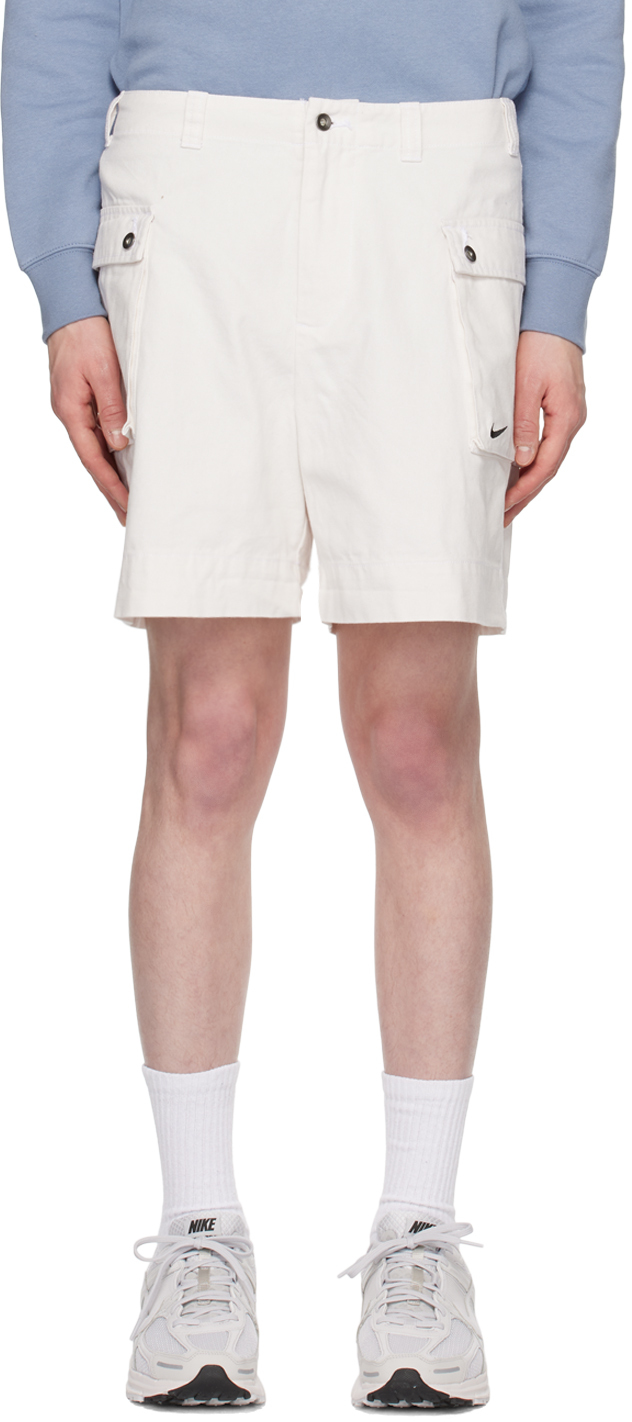 Nike White P44 Shorts In 030 Phantom/black