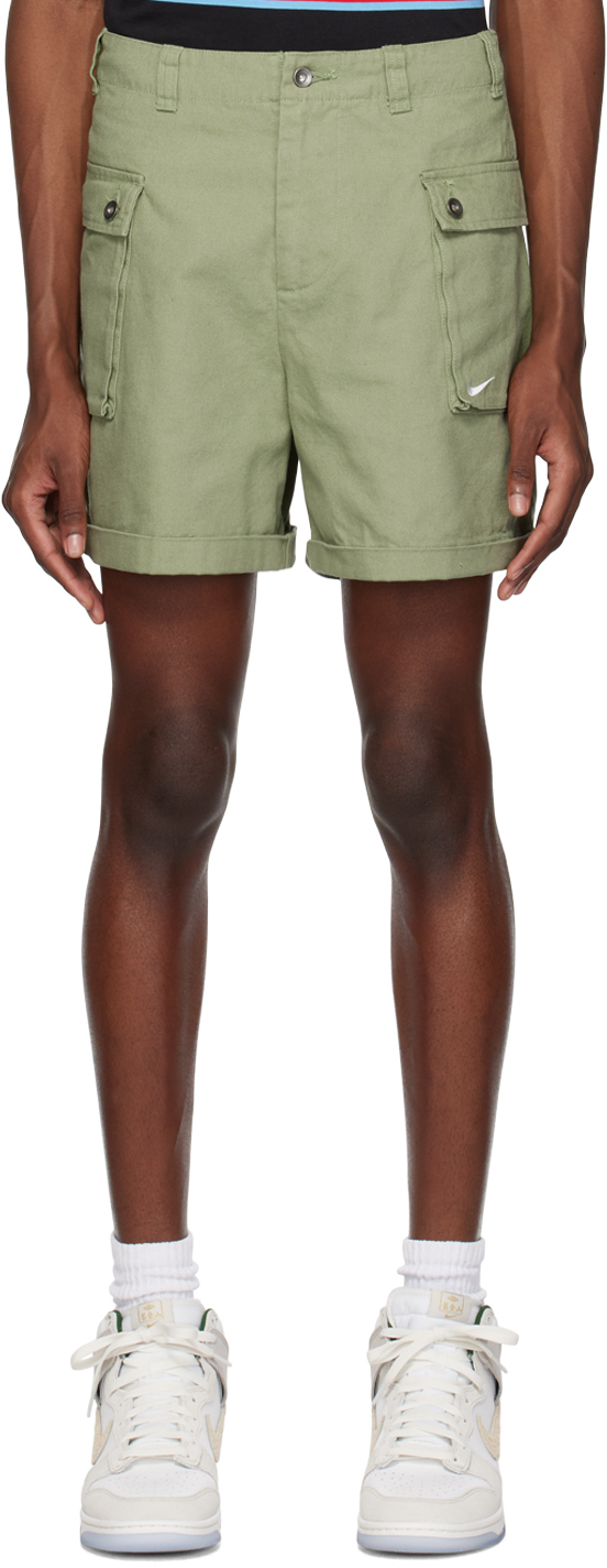 Nike Woven P44 Cargo Shorts In 386 Oil Green/white