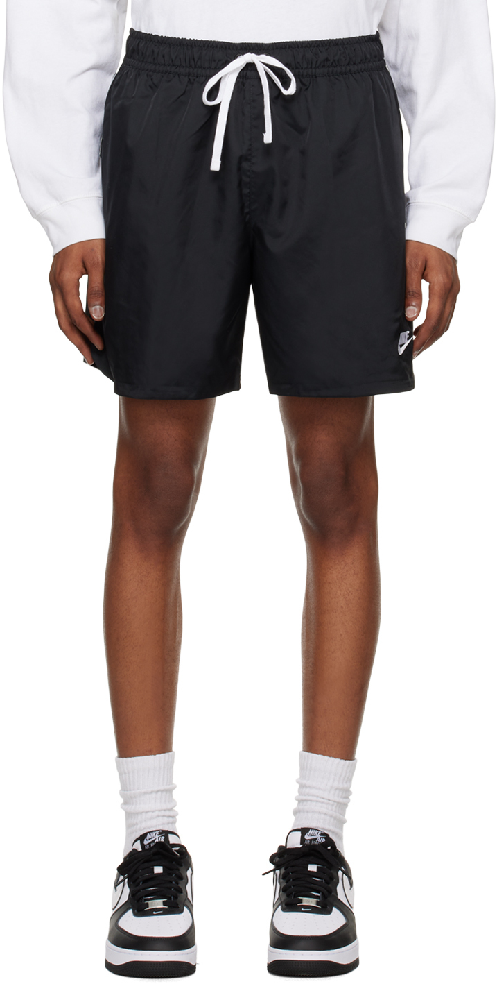 Black Embroidered Shorts by Nike on Sale