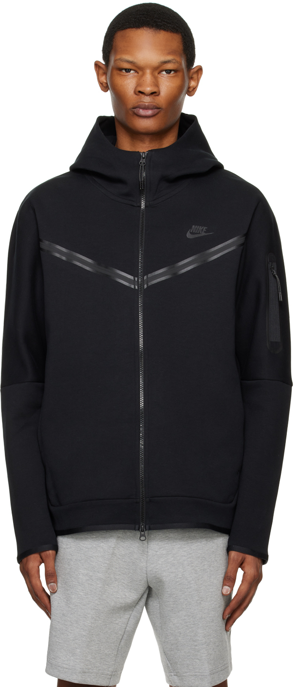 Nike Black Sportswear Tech Hoodie In 010 Black/black