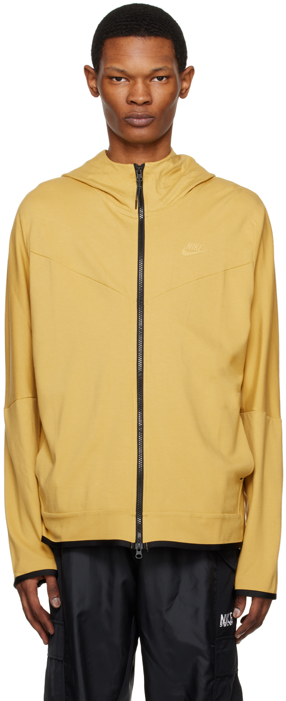 Nike Yellow Zip Hoodie In 725 Wheat Gold/wheat