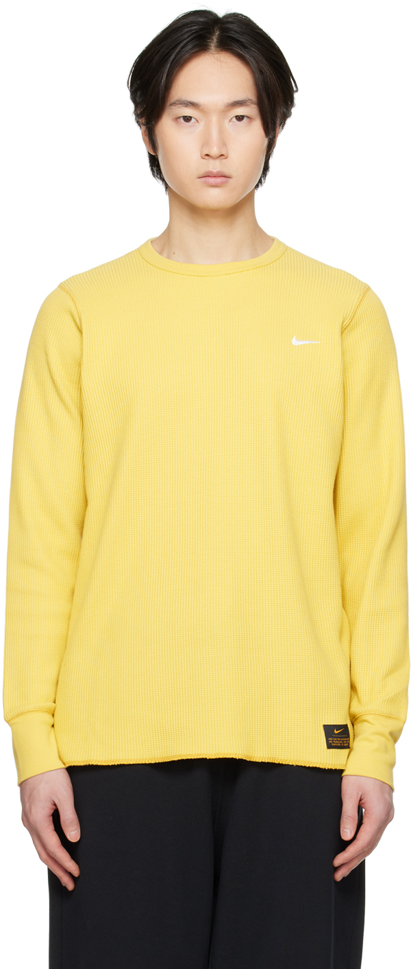 Nike Yellow Heavyweight Long Sleeve T-shirt In 700 Saturn Gold/whea