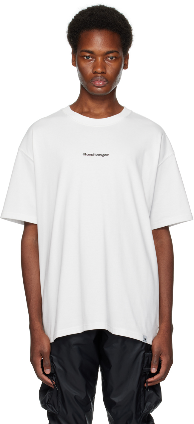 White Printed T-Shirt by Nike on Sale