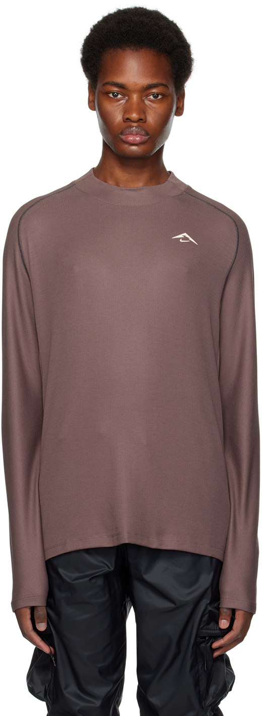 Nike Purple Dri-fit Long Sleeve T-shirt In Plum Eclipse/anthrac